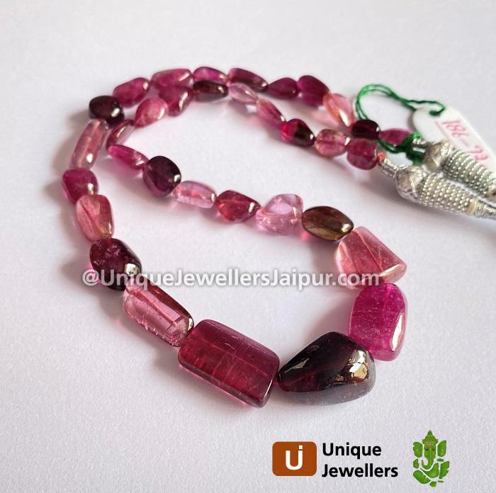 Rubellite Smooth Nugget Beads