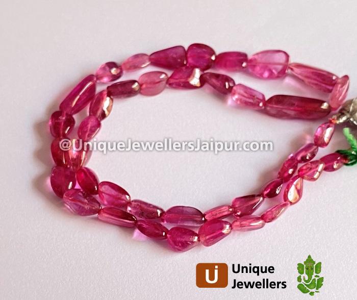 Rubellite Smooth Nugget Beads