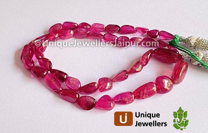 Rubellite Smooth Nugget Beads