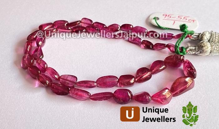 Rubellite Smooth Nugget Beads