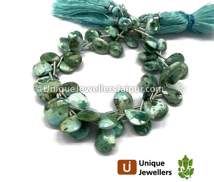 Sleeping Beauty Turquoise Faceted Pear Beads