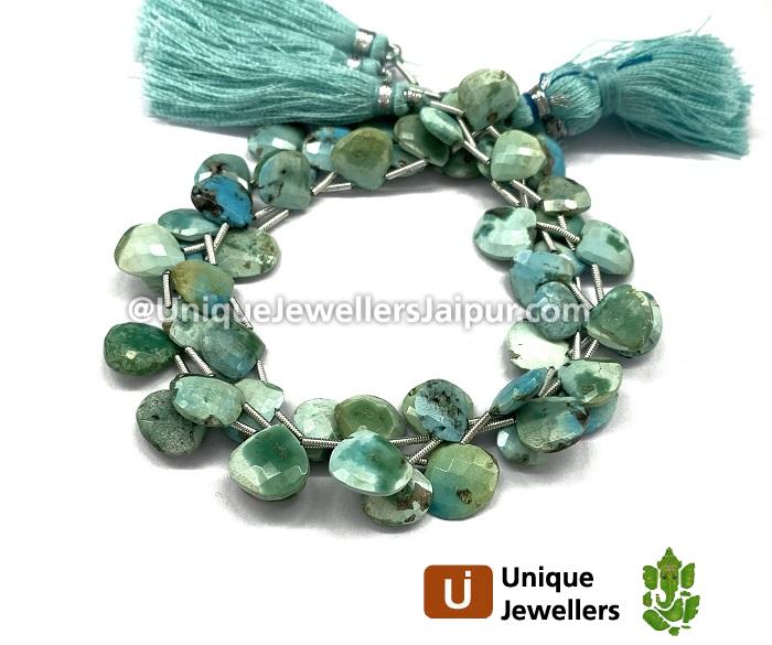 Sleeping Beauty Turquoise Faceted Heart Beads