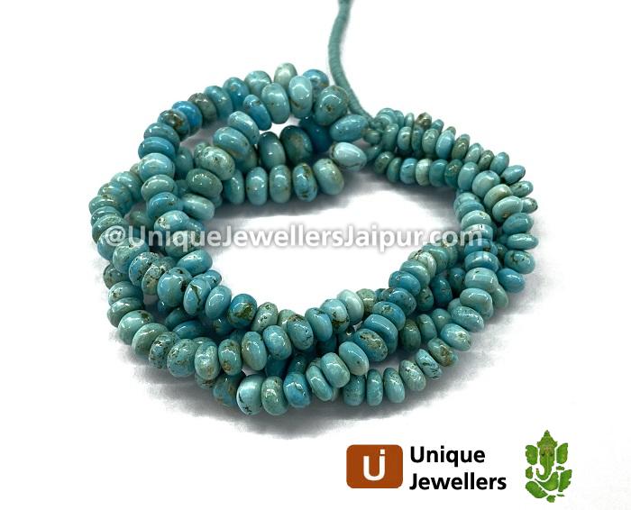 Natural Sleeping Beauty Turquoise Smooth Roundelle Beads