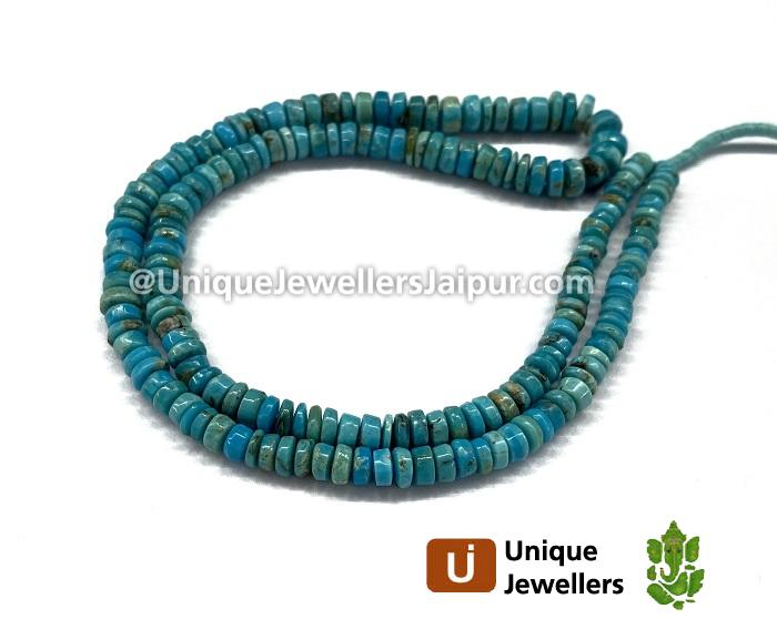 Natural Sleeping Beauty Turquoise Smooth Tyre Beads