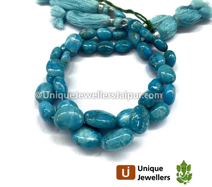 Sleeping Beauty Turquoise Smooth Oval Beads