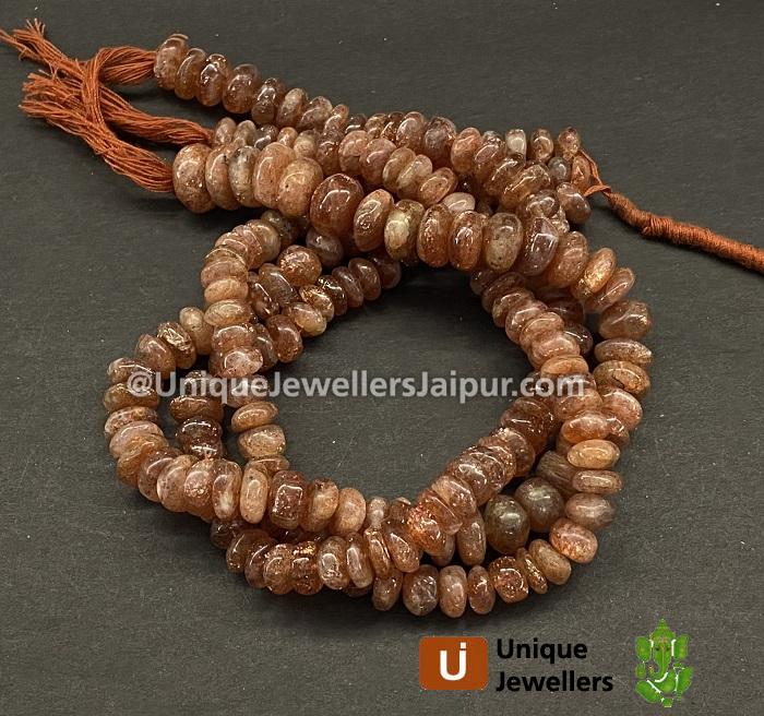 Sunstone Smooth Roundelle Beads