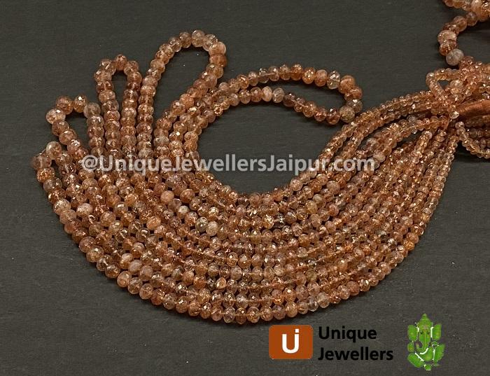 Sunstone Faceted Roundelle Beads