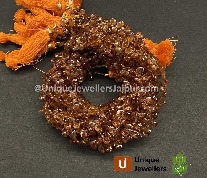 Spessartite Faceted Pear Beads