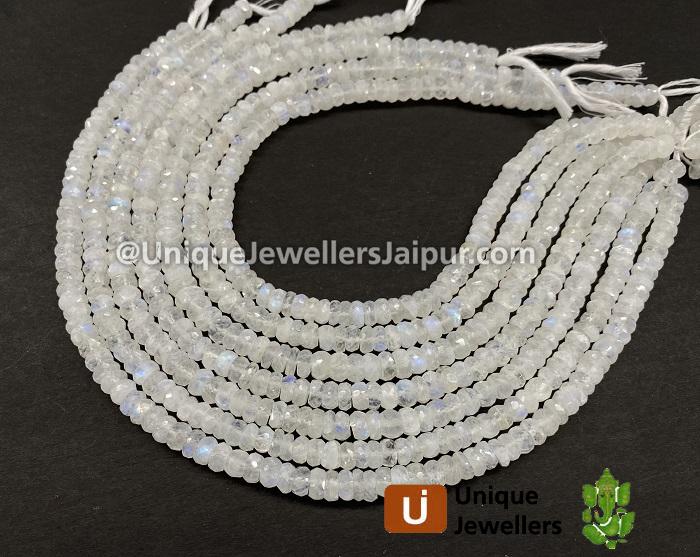 Rainbow Moonstone Far Faceted Roundelle Beads