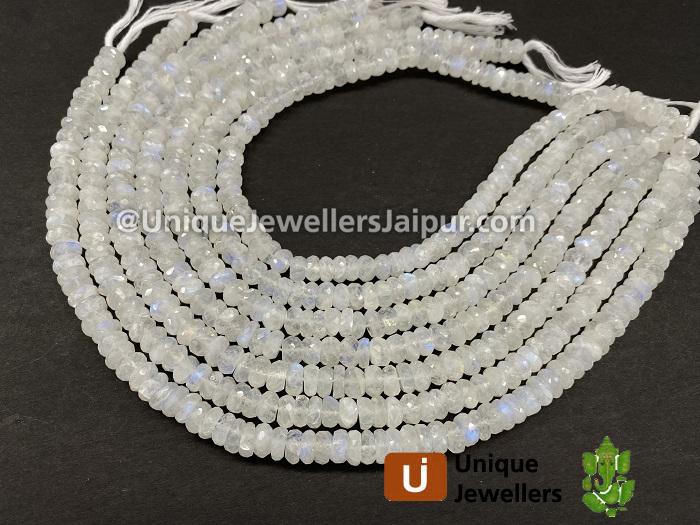 Rainbow Moonstone Far Faceted Roundelle Beads