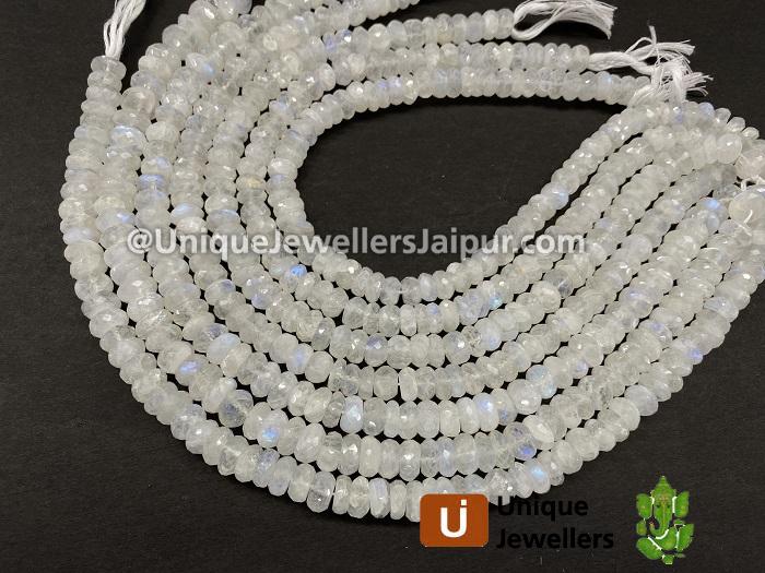 Rainbow Moonstone Far Faceted Roundelle Beads