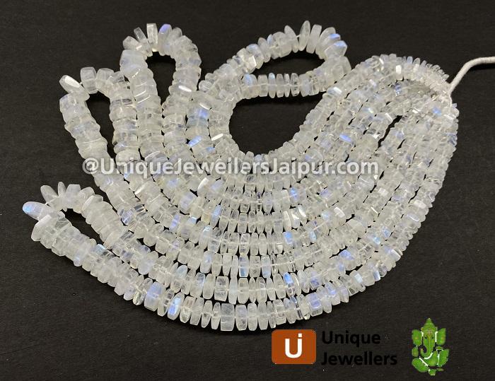 Rainbow Moonstone Step Cut Roundelle Beads