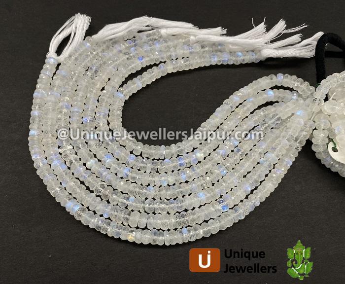 Rainbow Moonstone Far Faceted Roundelle Beads