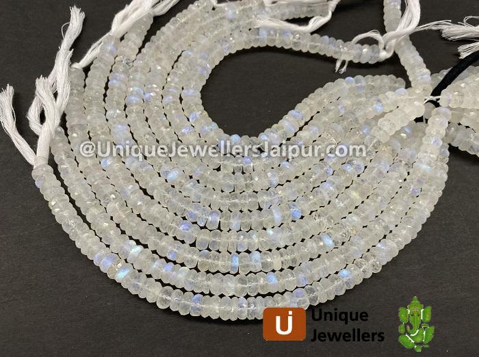 Rainbow Moonstone Far Faceted Roundelle Beads