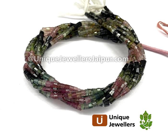 Tourmaline Step Cut Roundelle Beads