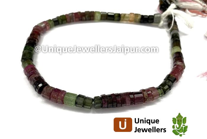 Tourmaline Far Step Cut Roundelle Beads