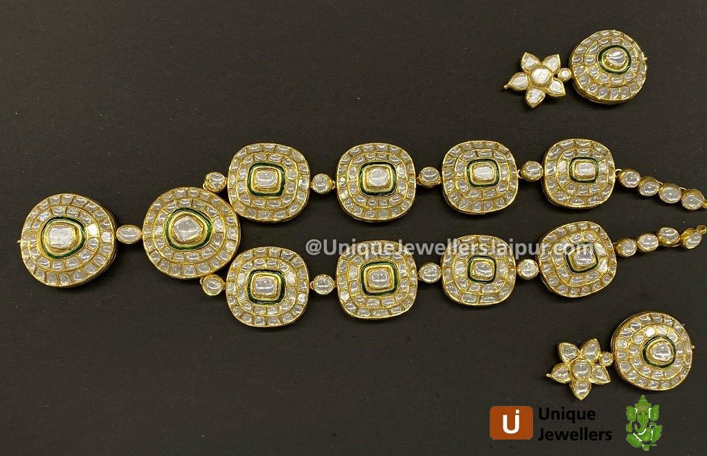 18K Kunda Meena Jewellery Setted With Diamond & Colour Stones