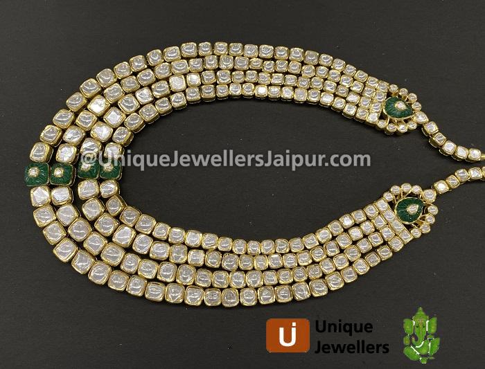 18K Kunda Meena Jewellery Setted With Diamond & Colour Stones