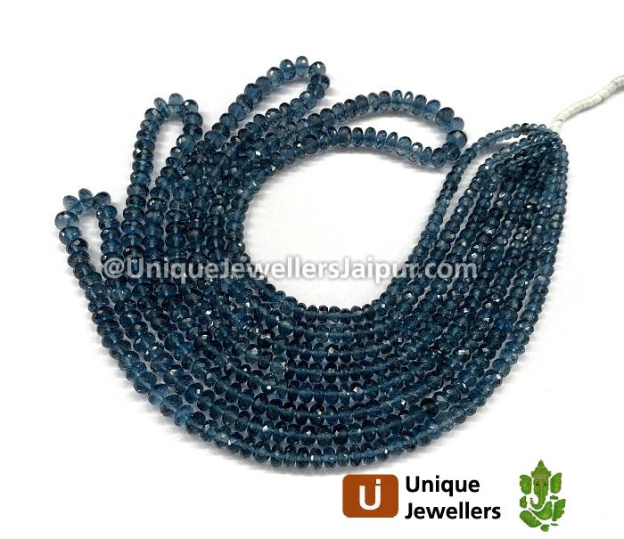 London Blue Topaz Far Faceted Roundelle Beads