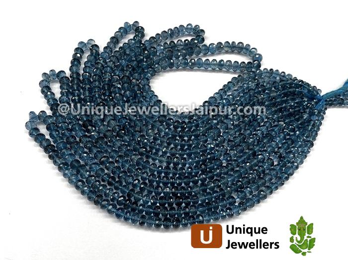 London Blue Topaz Far Faceted Roundelle Beads