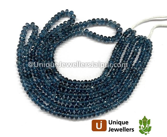 London Blue Topaz Far Faceted Roundelle Beads