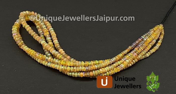 Orange Ethiopian Opal Faceted Roundelle Beads