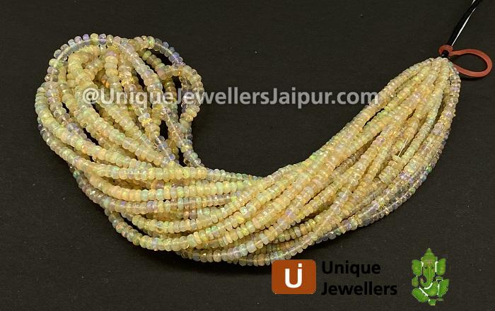 Yellow Ethiopian Opal Faceted Roundelle Beads