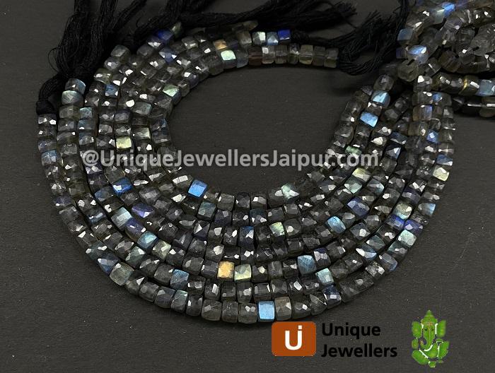 Labradorite Faceted Cube Beads