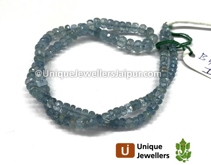 Aquamarine Faceted Roundelle Beads