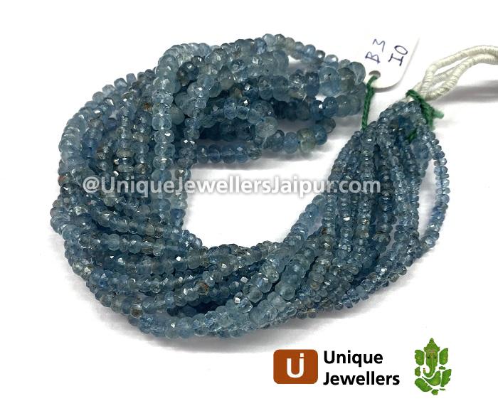 Santa Maria Milky Aquamarine Faceted Roundelle Beads