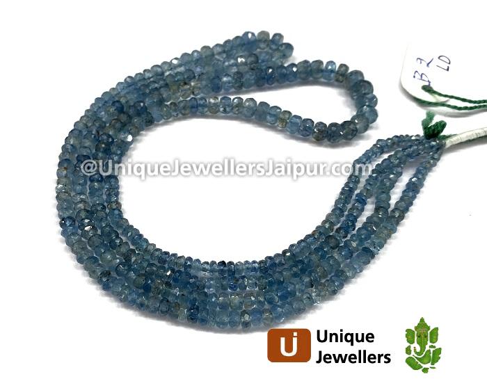Santa Maria Milky Aquamarine Faceted Roundelle Beads