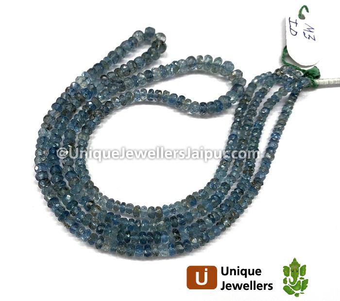 Moss Aquamarine Faceted Roundelle Beads