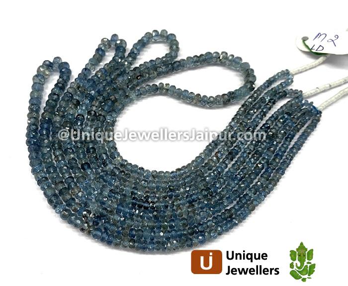 Moss Aquamarine Faceted Roundelle Beads