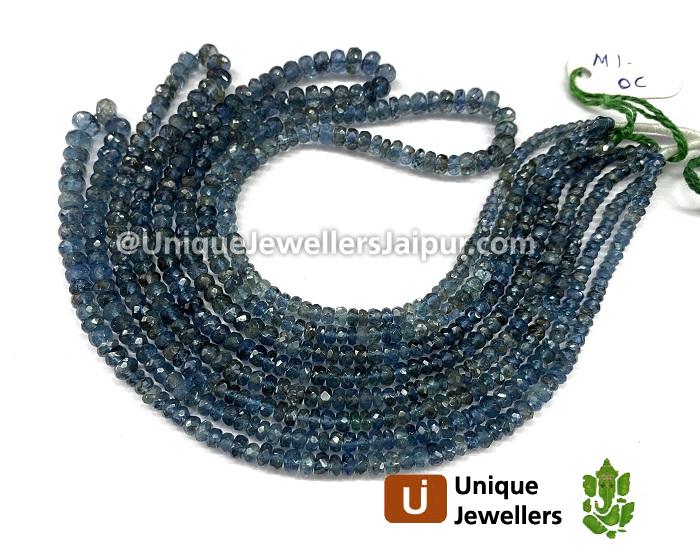 Santa Maria Moss Aquamarine Faceted Roundelle Beads