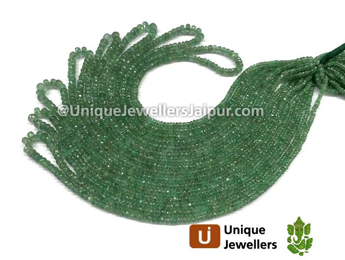 Emerald Faceted Roundelle Beads