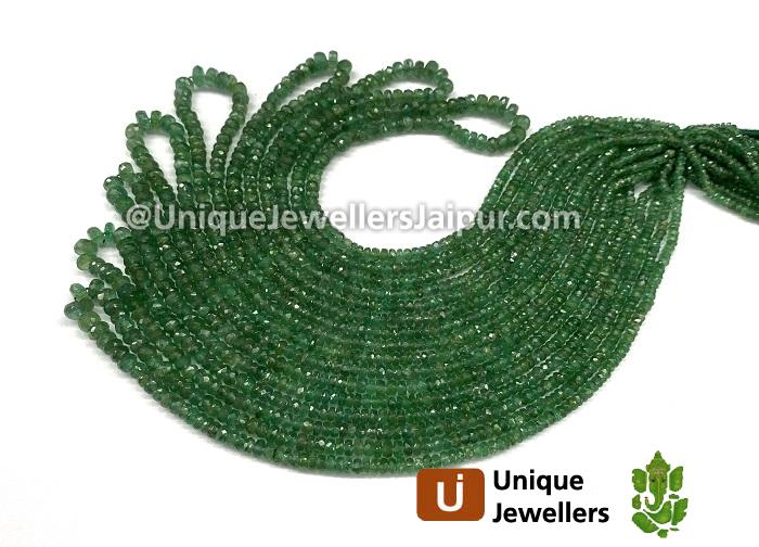 Emerald Faceted Roundelle Beads