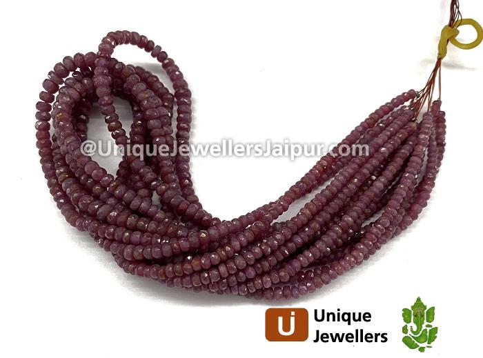 Ruby Faceted Roundelle Beads