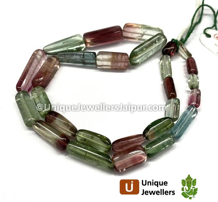 Bi Colour Tourmaline Smooth Nugget Beads