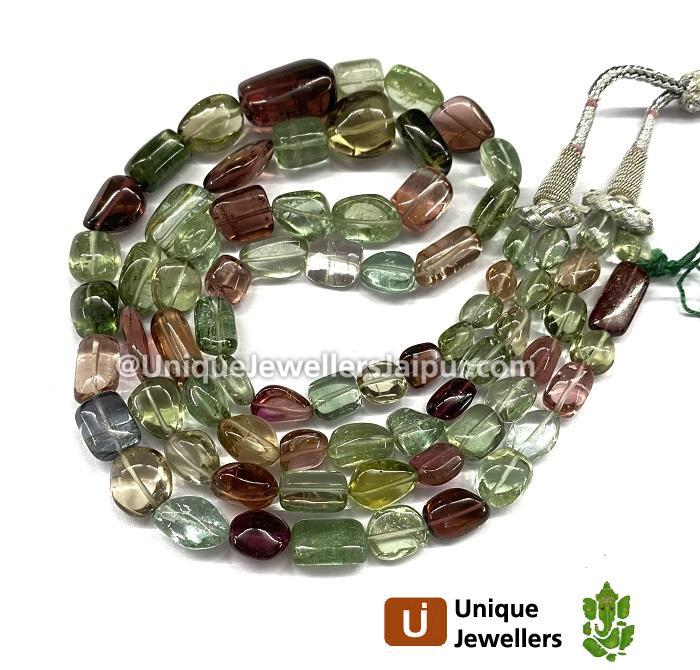 Multi Colour Tourmaline Smooth Nugget Beads