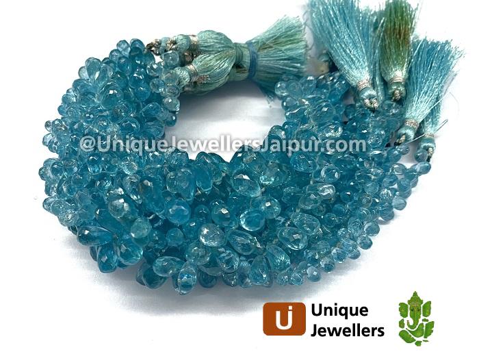 Sky Blue Apatite Faceted Drop Beads