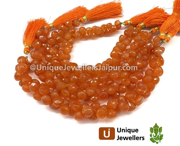 Carnelian Faceted Onion Beads