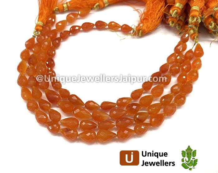 Carnelian Faceted Drop Beads