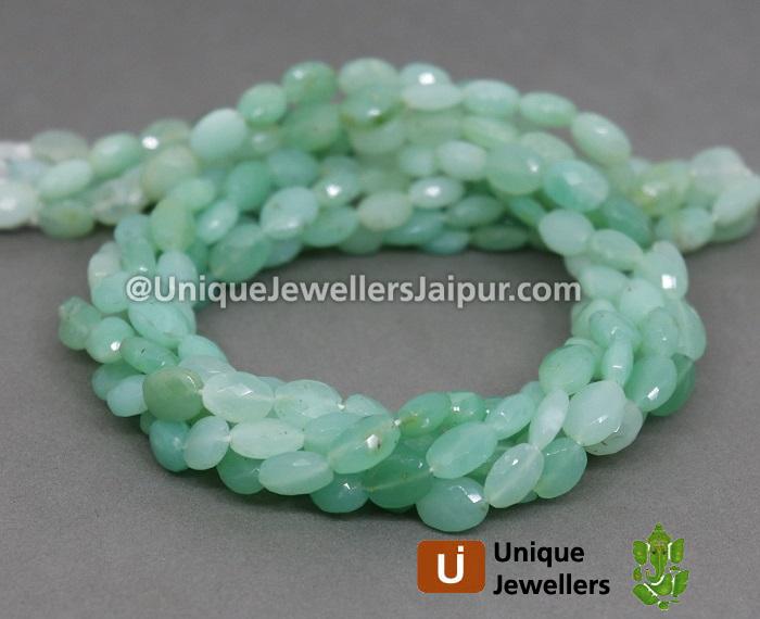 Green Opal Faceted Oval Beads
