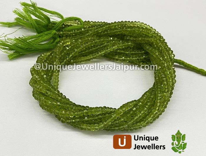 Peridot Faceted Roundelle Beads