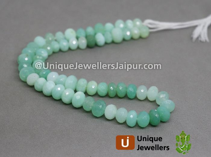 Green Opal Far Faceted Roundelle Beads