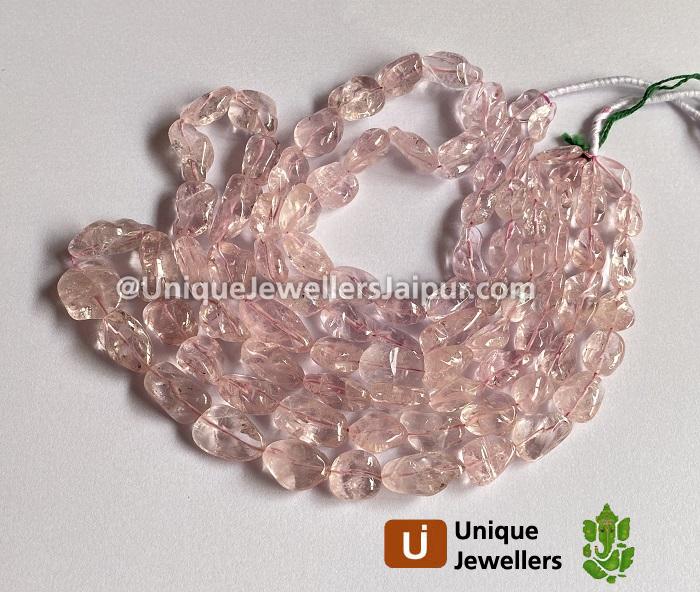 Pink Morganite Smooth Irregular Nugget Beads