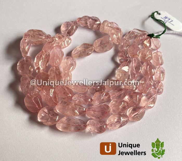 Pink Morganite Smooth Irregular Nugget Beads