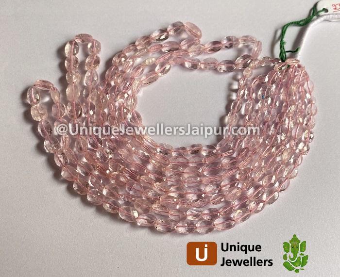 Pink Morganite Faceted Oval Beads