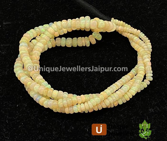 Yellow Ethiopian Opal Smooth Roundelle Beads