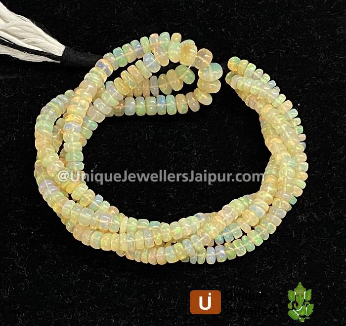 Yellow Ethiopian Opal Far Smooth Roundelle Beads